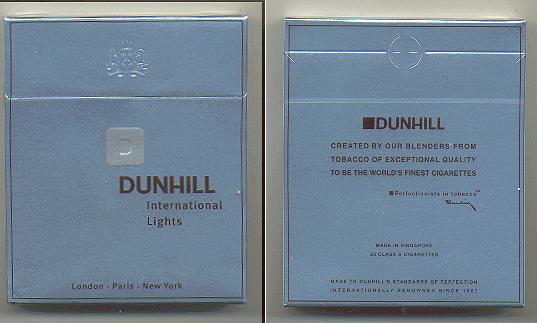 Dunhill International Lights D 100s cigarettes wide flat hard box
